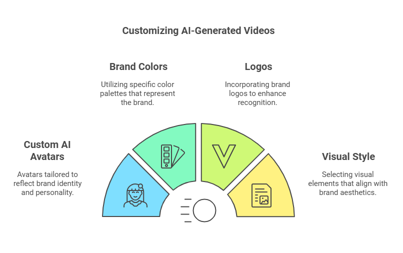 Incorporate custom avatars, brand colors, and logos. Tailor the video style to match your brand identity.