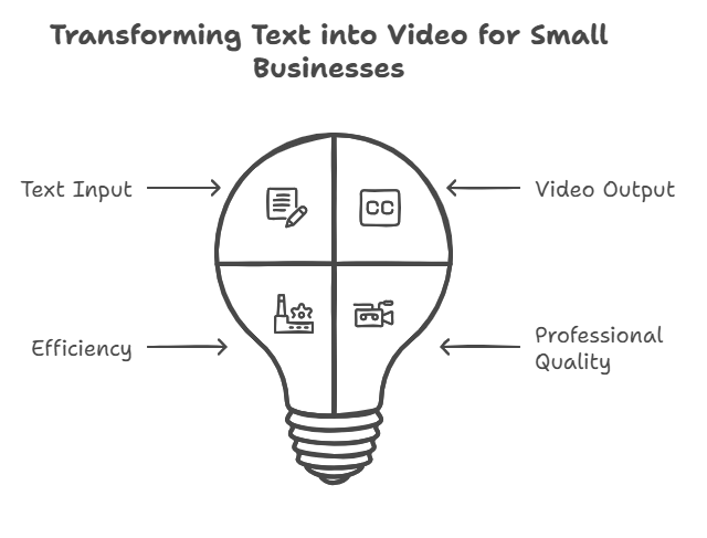 AI technology transforming text into professional videos for small businesses